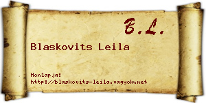 Blaskovits Leila névjegykártya