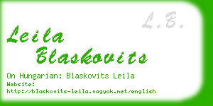 leila blaskovits business card